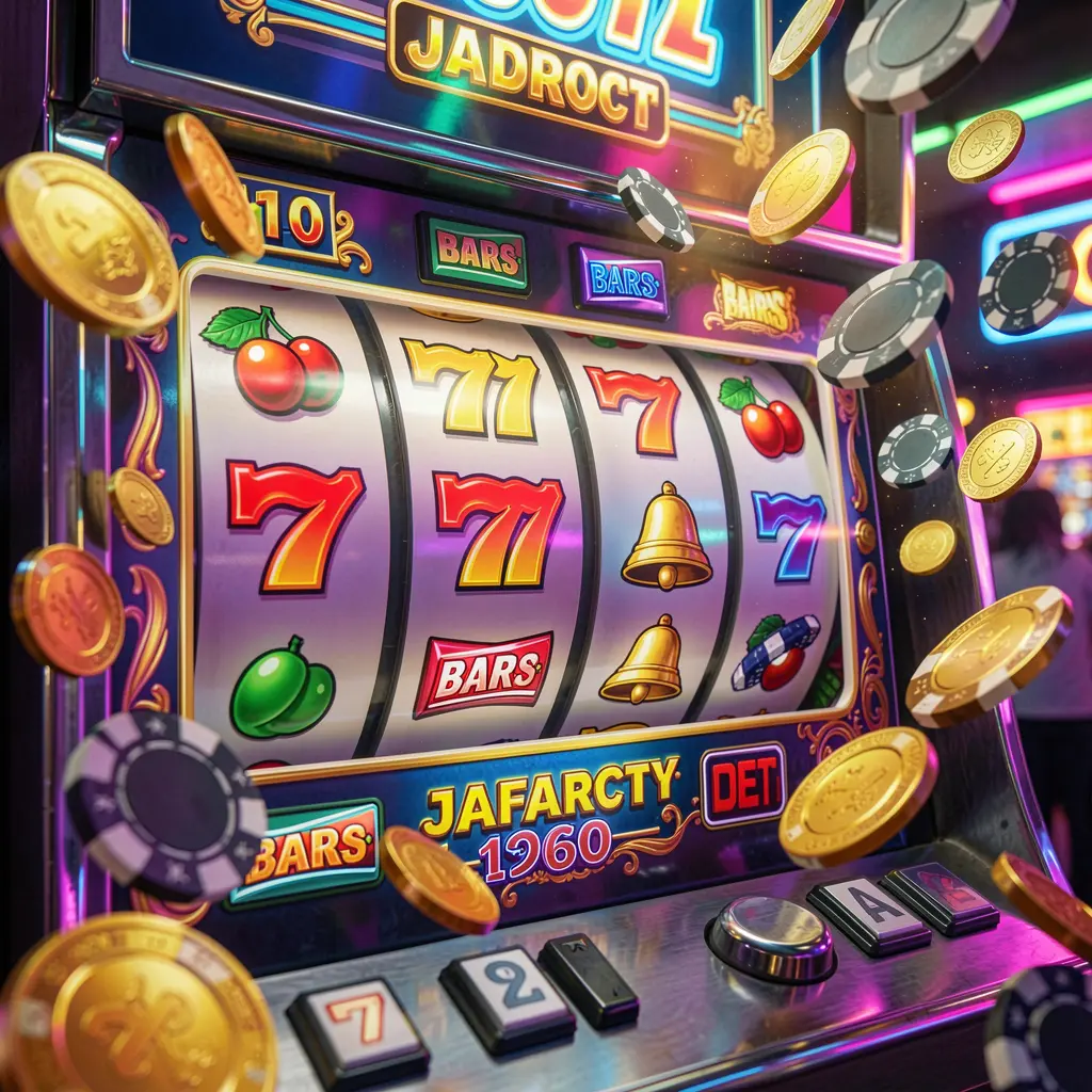 Classic slot machine with glowing 777 symbols and flying gold coins showcasing the excitement of winning at YYYYPH online casino in the Philippines